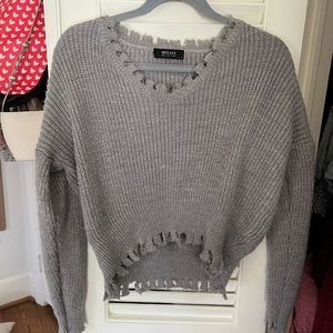 Gray Cropped Sweater